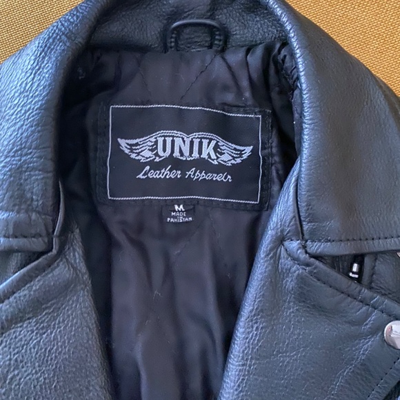 Leather Biker Jacket Genuine Leather Vintage - Picture 4 of 9